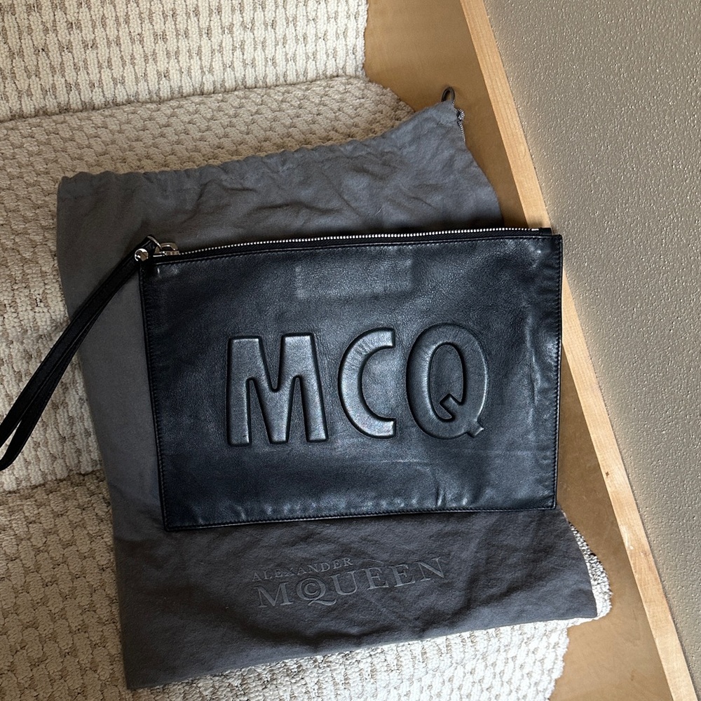 McQ by Alexander McQueen Black Leather Clutch